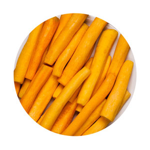 Bearbeitetes Gemüse / Gelbe Karotten, ganze